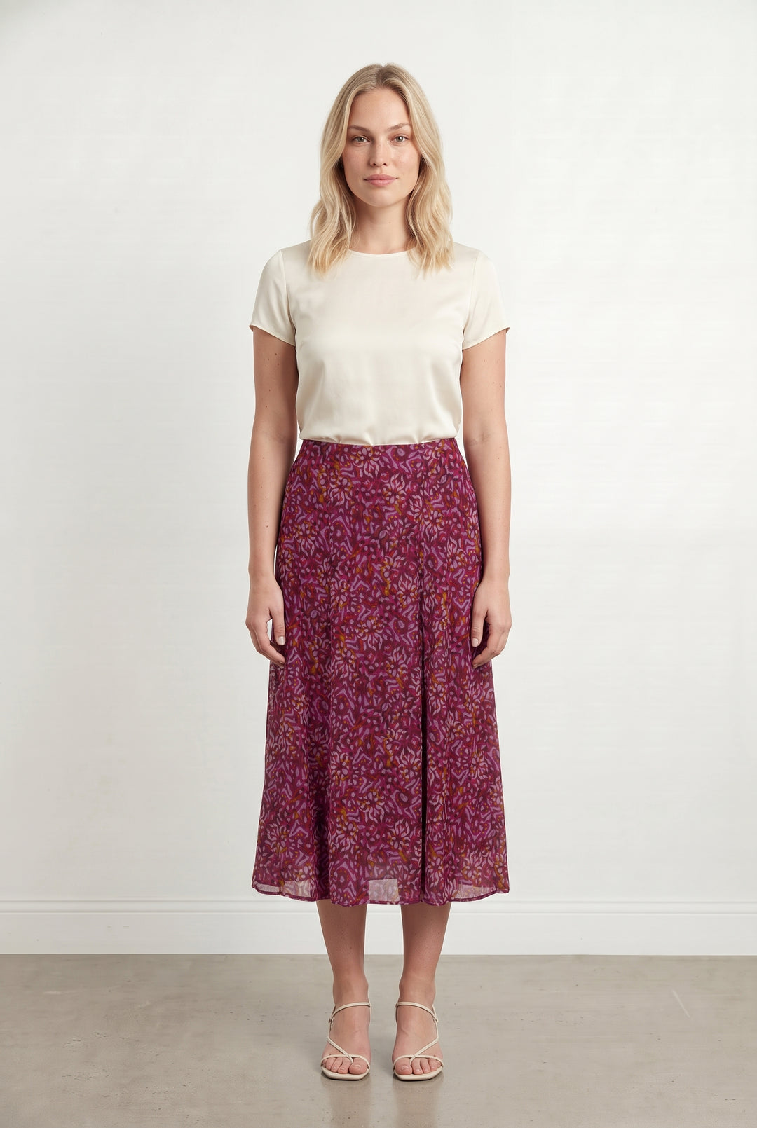 Jupe Longue Rose et Violet - Taille L/40 de la marque Sud express | PARAD114808 - Vendu par Paradigme - Image 1