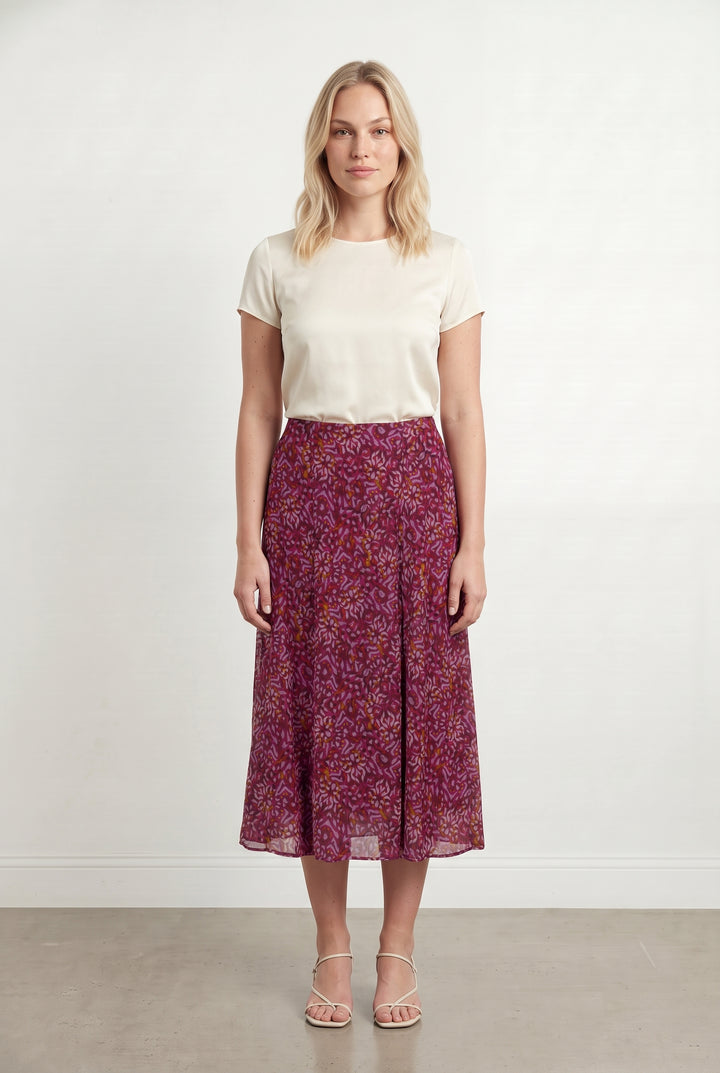 Jupe Longue Rose et Violet - Taille L/40 de la marque Sud express | PARAD114808 - Vendu par Paradigme - Image 1