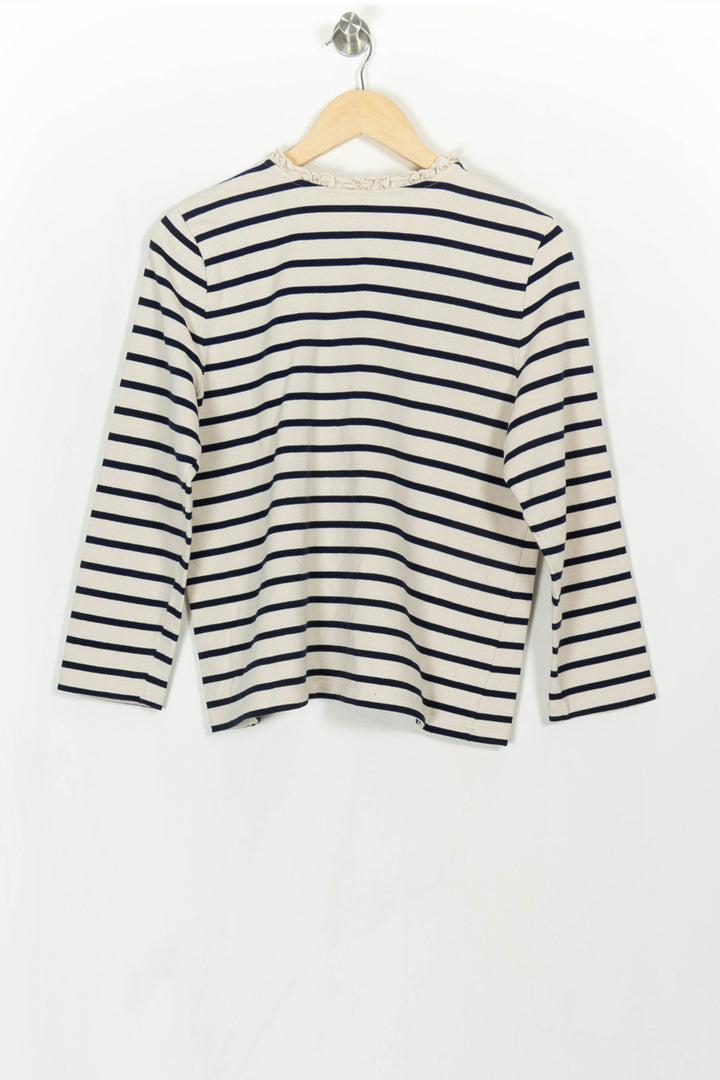 Marinière Beige et Marine - Taille L/40 de la marque Sézane | PARAD114809 - Vendu par Paradigme - Image 5