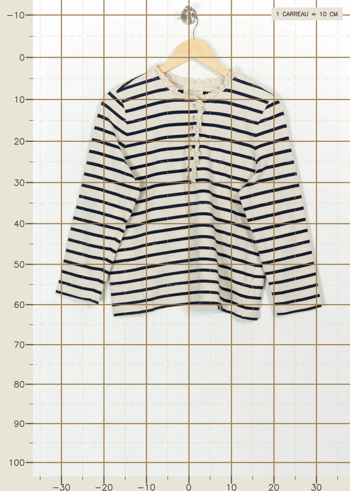 Marinière Beige et Marine - Taille L/40 de la marque Sézane | PARAD114809 - Vendu par Paradigme - Image 4