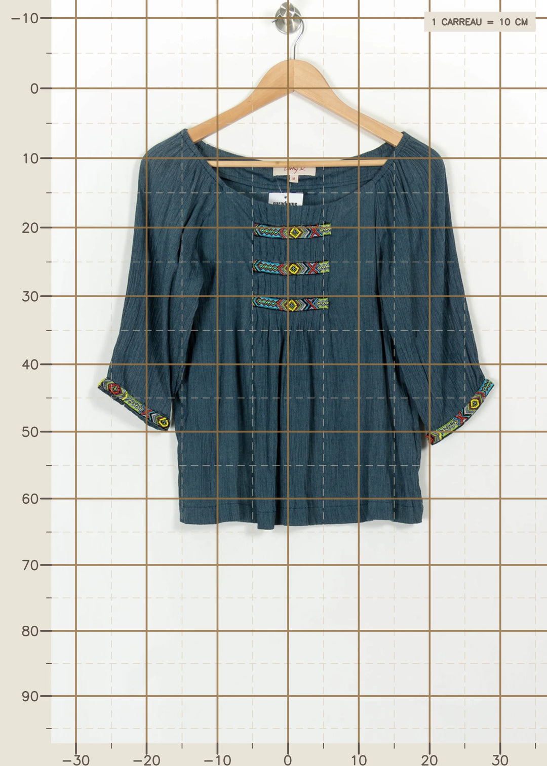 Blouse Bleue - Taille M/38 de la marque Derhy | PARAD114810 - Vendu par Paradigme - Image 4