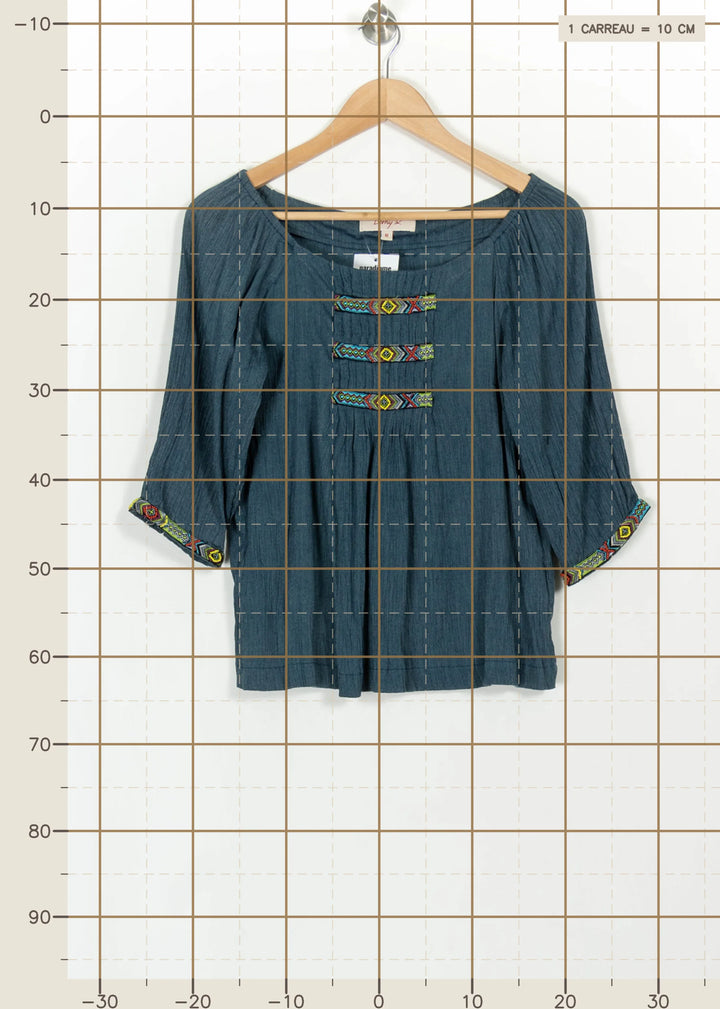 Blouse Bleue - Taille M/38 de la marque Derhy | PARAD114810 - Vendu par Paradigme - Image 4