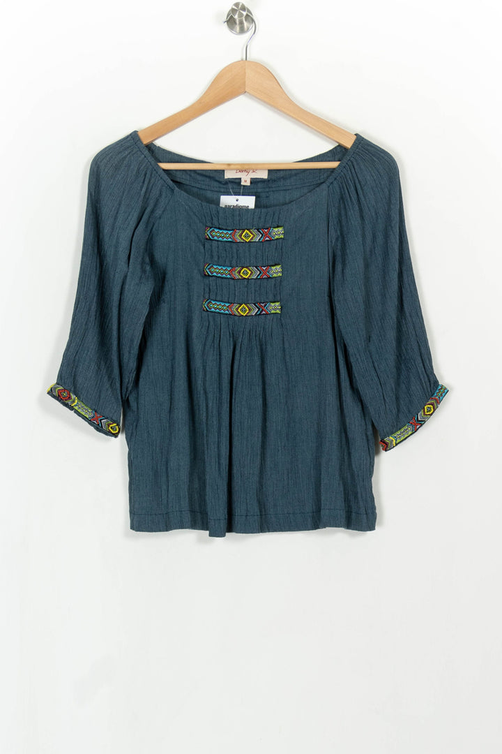 Blouse Bleue - Taille M/38 de la marque Derhy | PARAD114810 - Vendu par Paradigme - Image 2