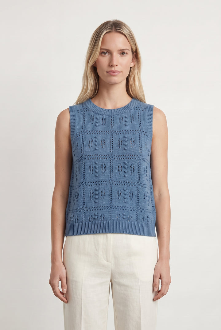 Pull Sans Manches Bleu - Taille M/38 de la marque La Fée Maraboutée | PARAD114815 - Vendu par Paradigme - Image 1