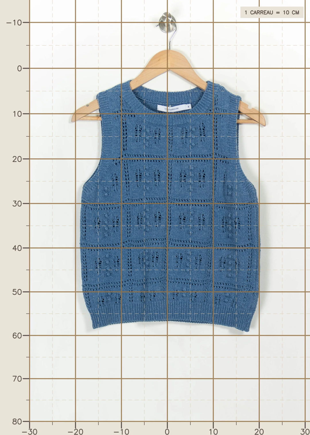 Pull Sans Manches Bleu - Taille M/38 de la marque La Fée Maraboutée | PARAD114815 - Vendu par Paradigme - Image 4