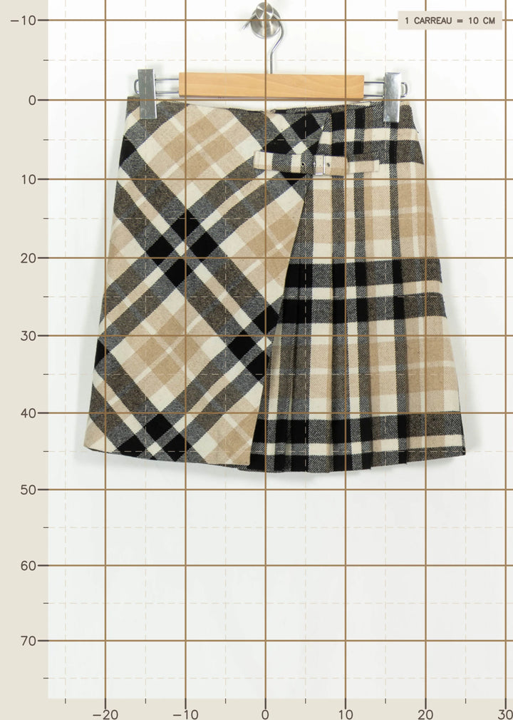 Jupe Plissée Beige et Noire - Taille S/36 de la marque Caroll | PARAD114818 - Vendu par Paradigme - Image 4