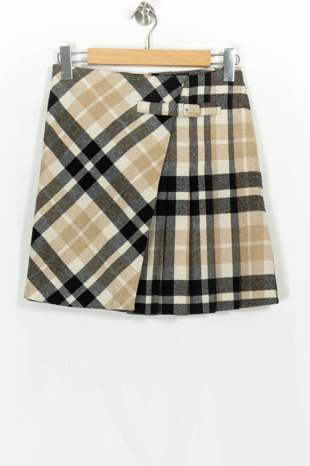 Jupe Plissée Beige et Noire - Taille S/36 de la marque Caroll | PARAD114818 - Vendu par Paradigme - Image 2