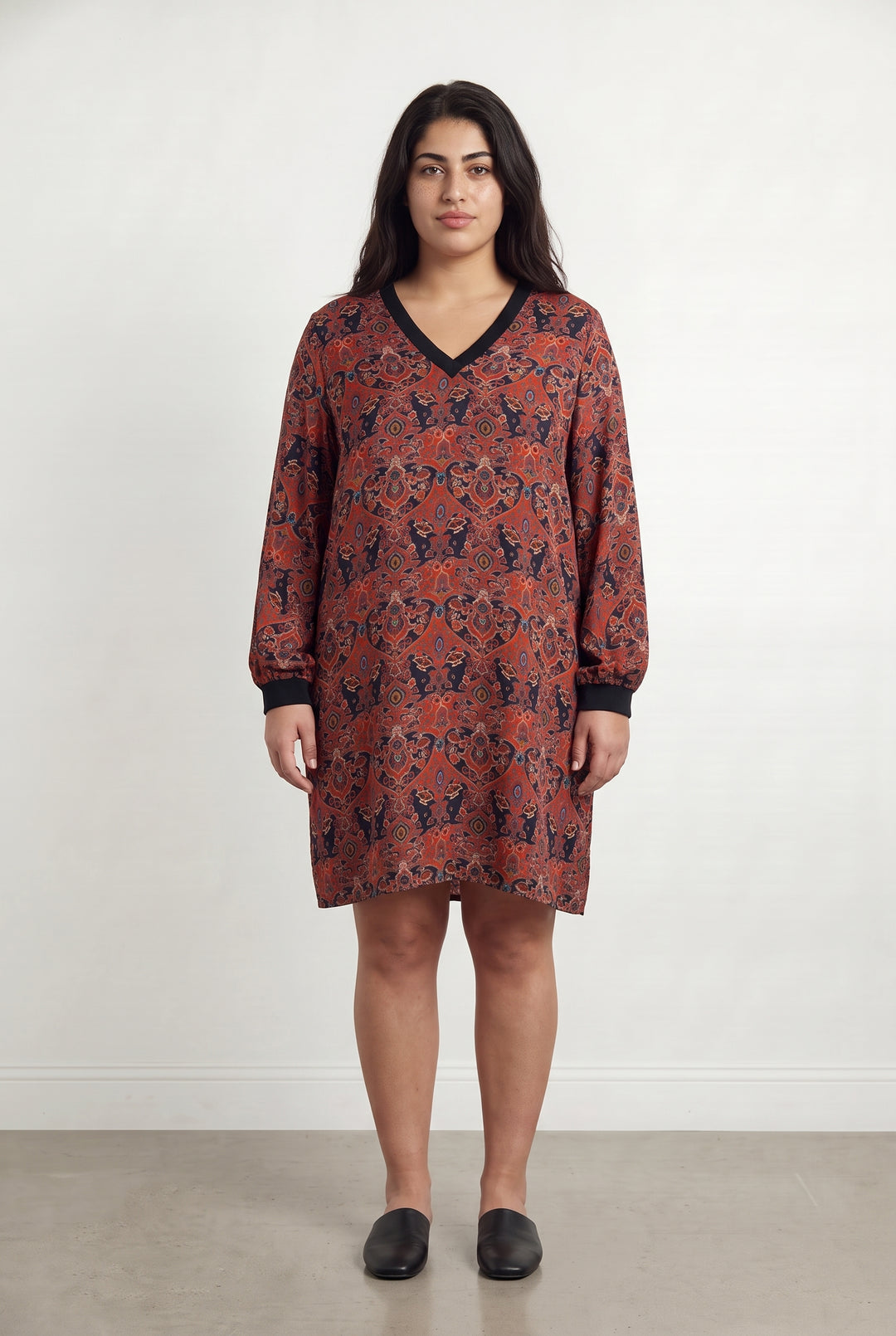 Robe Imprimée Rouge et Noir - Taille XL/42 de la marque La Fée Maraboutée | PARAD114820 - Vendu par Paradigme - Image 1