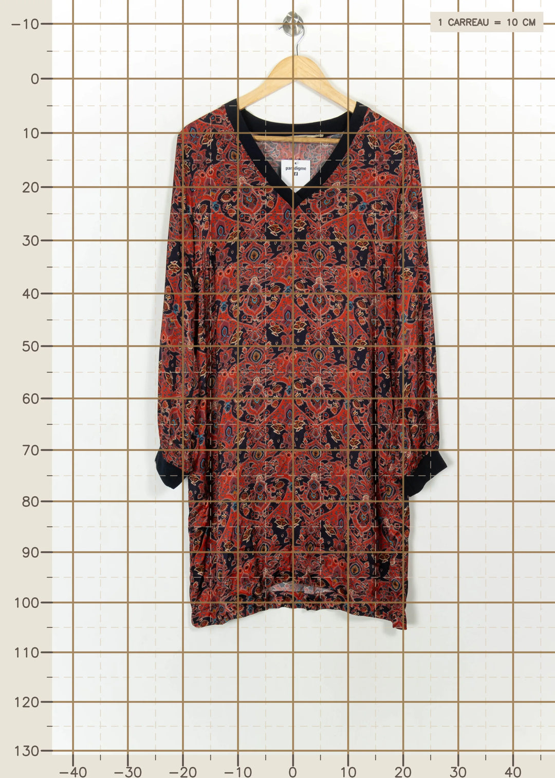 Robe Imprimée Rouge et Noir - Taille XL/42 de la marque La Fée Maraboutée | PARAD114820 - Vendu par Paradigme - Image 4