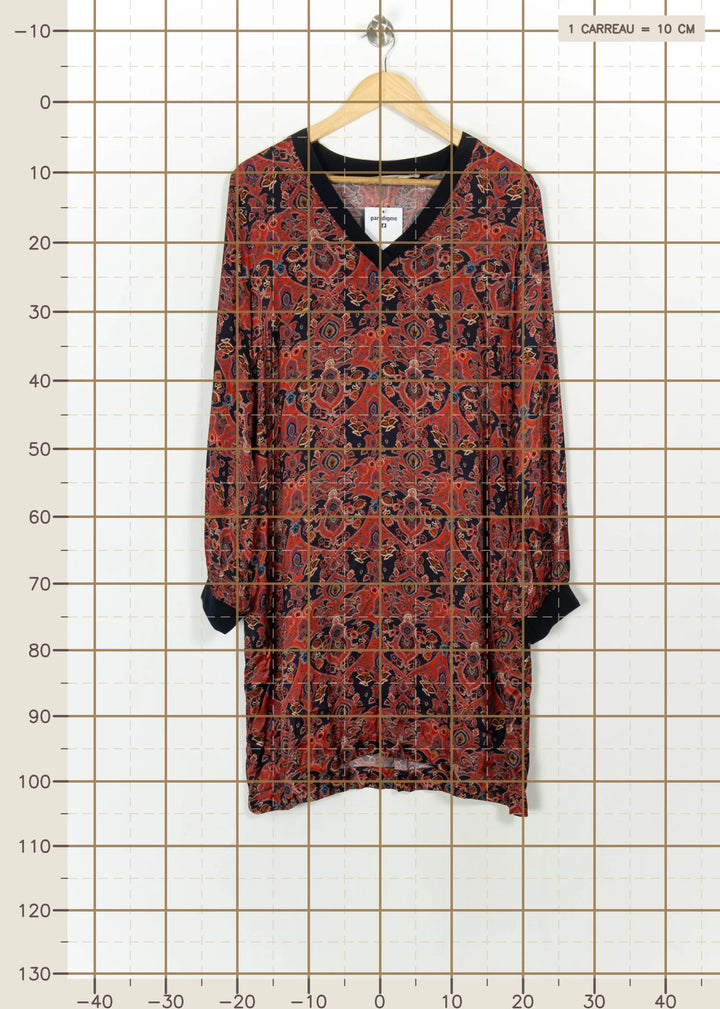 Robe Imprimée Rouge et Noir - Taille XL/42 de la marque La Fée Maraboutée | PARAD114820 - Vendu par Paradigme - Image 4