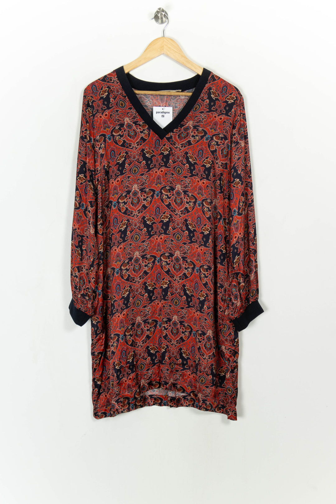 Robe Imprimée Rouge et Noir - Taille XL/42 de la marque La Fée Maraboutée | PARAD114820 - Vendu par Paradigme - Image 2