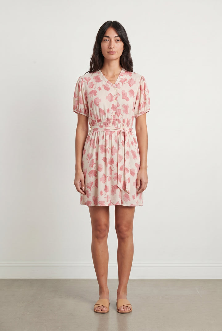 Robe Midi Rose et Blanche - Taille M/38 de la marque La Fée Maraboutée | PARAD114825 - Vendu par Paradigme - Image 1