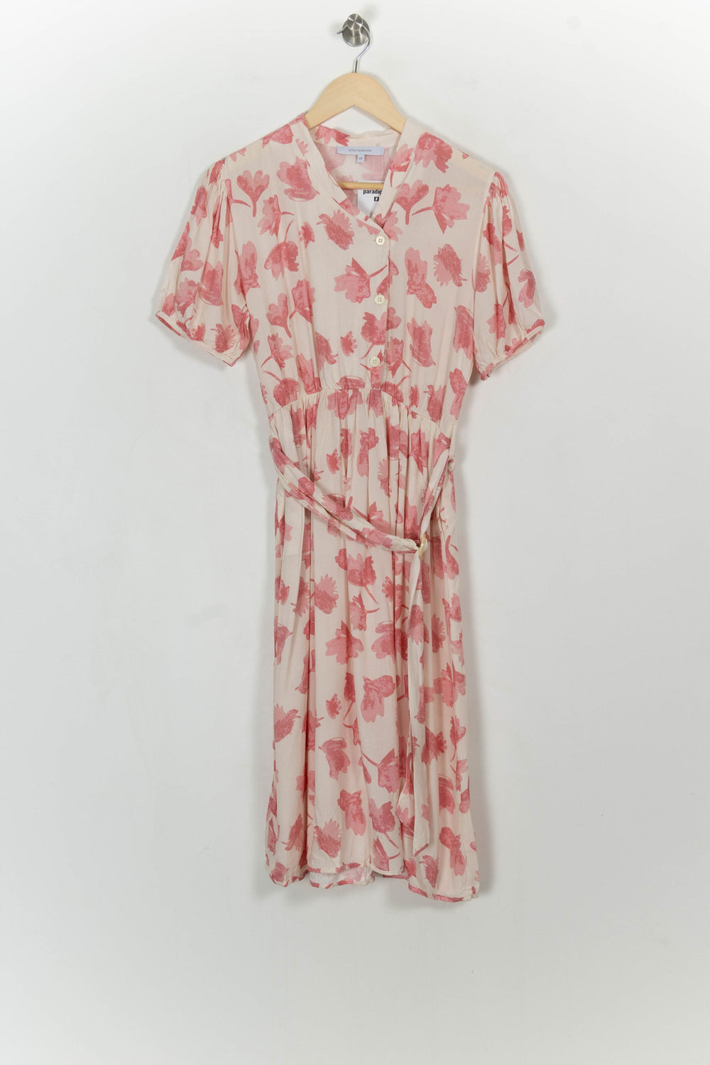 Robe Midi Rose et Blanche - Taille M/38 de la marque La Fée Maraboutée | PARAD114825 - Vendu par Paradigme - Image 2
