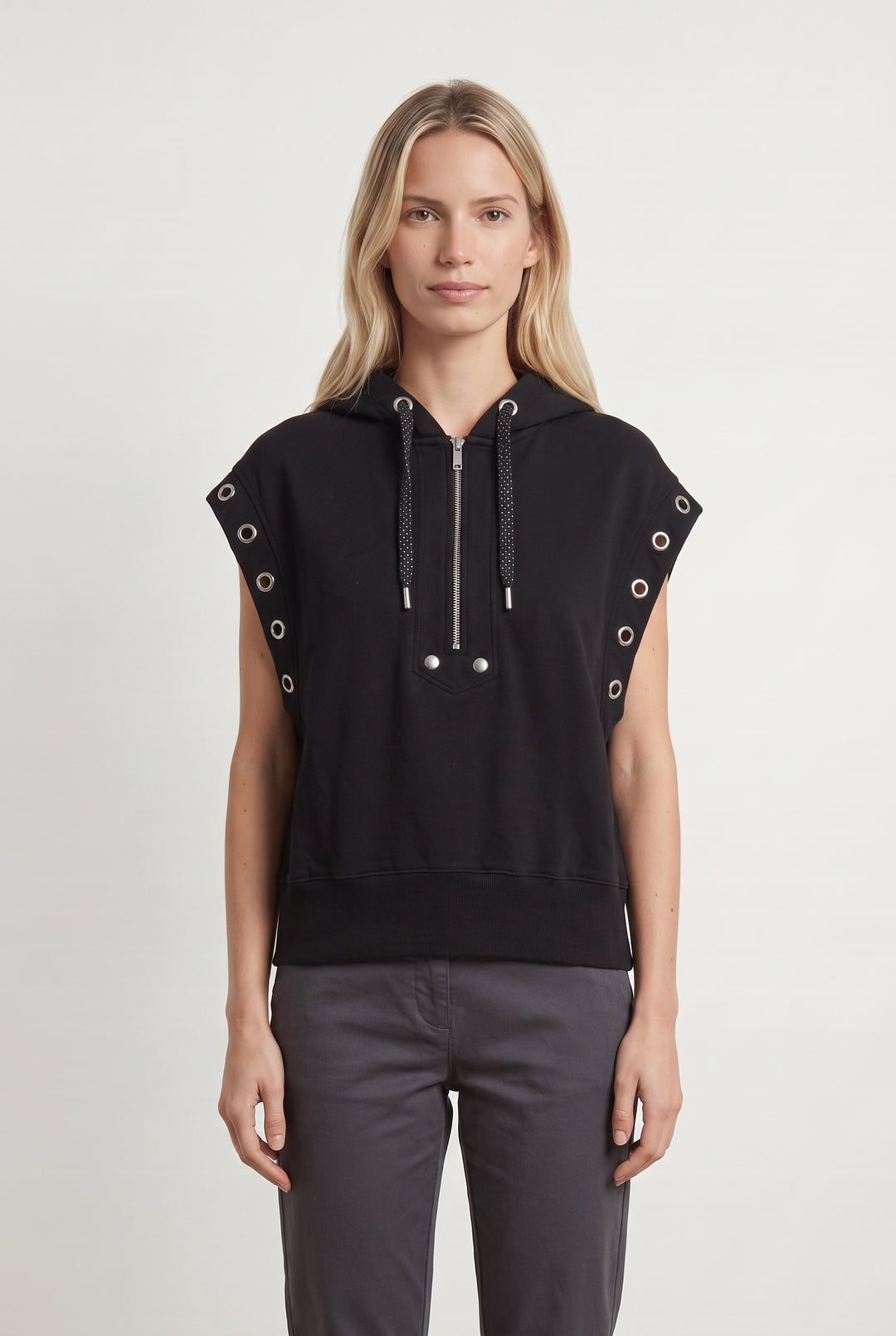 Sweat Sans Manches Noir - Taille M/38 de la marque IKKS | PARAD114829 - Vendu par Paradigme - Image 1