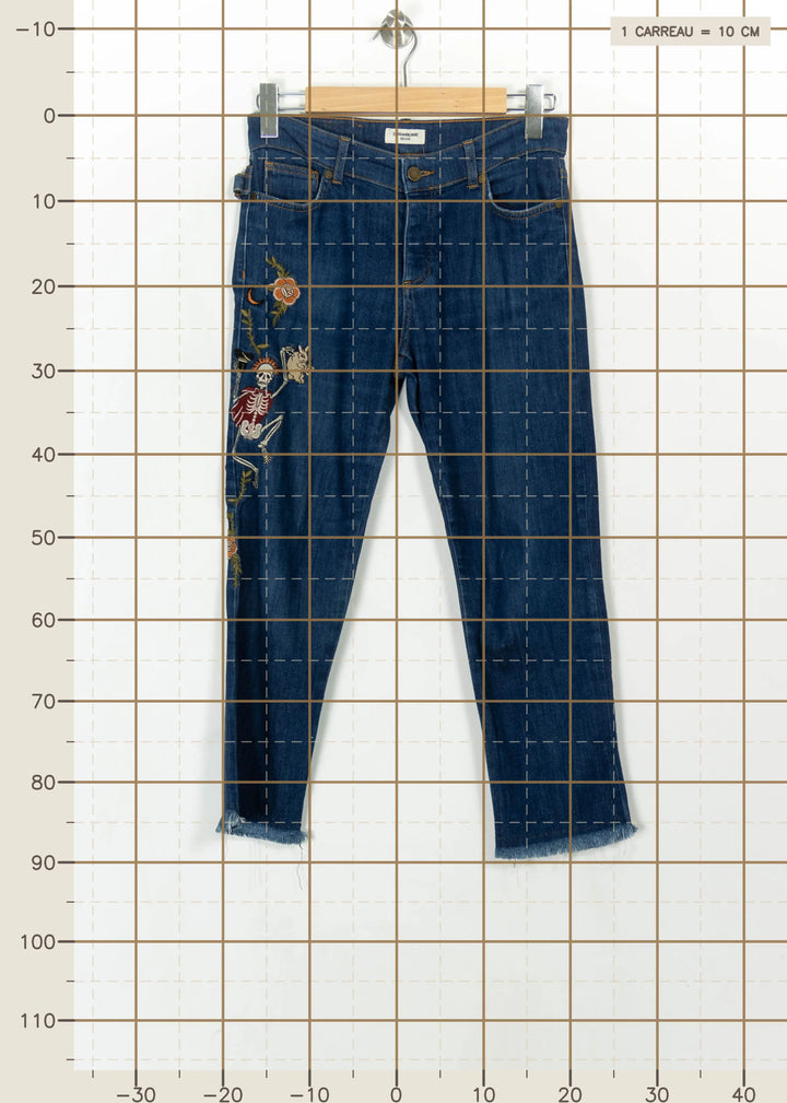 Jean Brodé Bleu - Taille XS/34 de la marque Zadig&amp;Voltaire | PARAD114831 - Vendu par Paradigme - Image 4