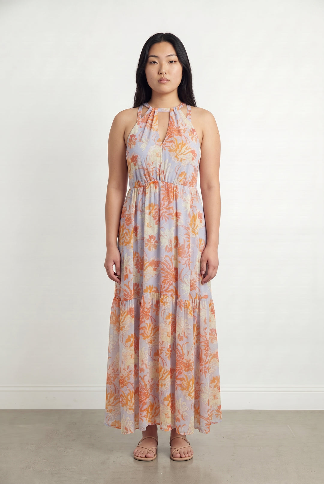 Robe Longue Lilas et Orange - Taille L/40 de la marque Comptoir des Cotonniers | PARAD114834 - Vendu par Paradigme - Image 1