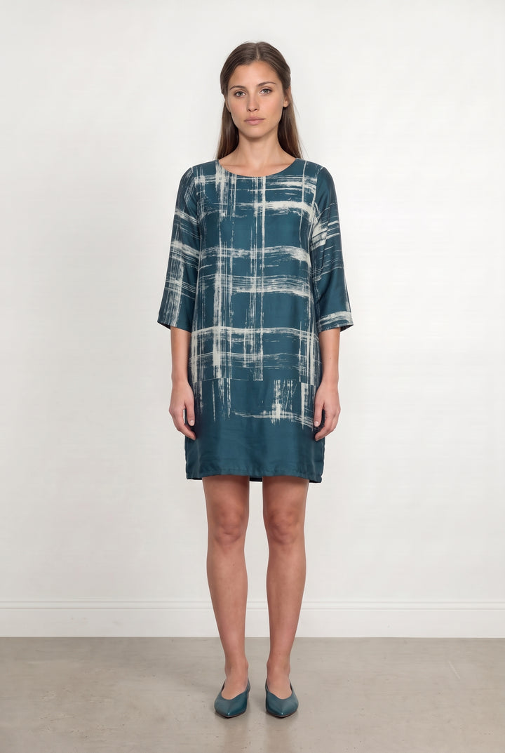 Robe Droite Bleu et Blanc - Taille S/36 de la marque La Fée Maraboutée | PARAD114838 - Vendu par Paradigme - Image 1