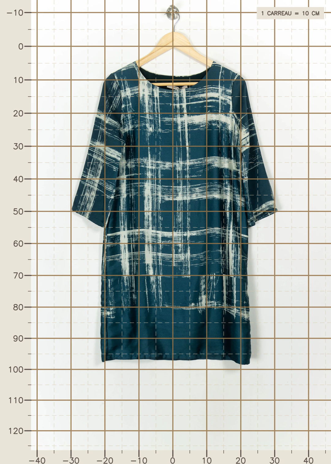 Robe Droite Bleu et Blanc - Taille S/36 de la marque La Fée Maraboutée | PARAD114838 - Vendu par Paradigme - Image 4