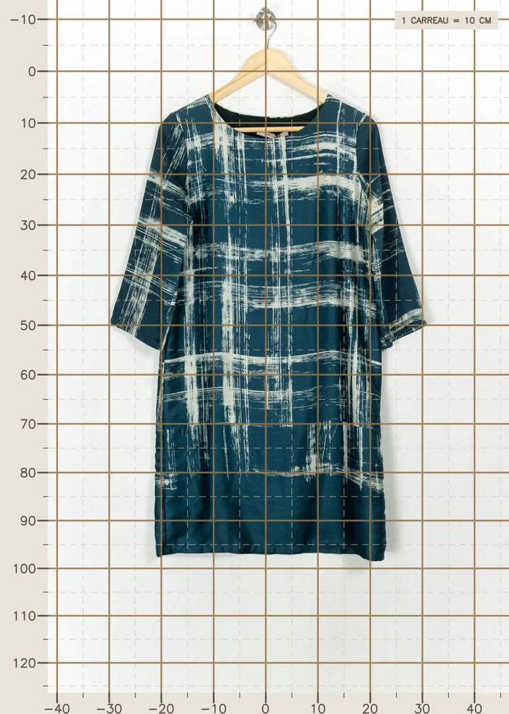Robe Droite Bleu et Blanc - Taille S/36 de la marque La Fée Maraboutée | PARAD114838 - Vendu par Paradigme - Image 4