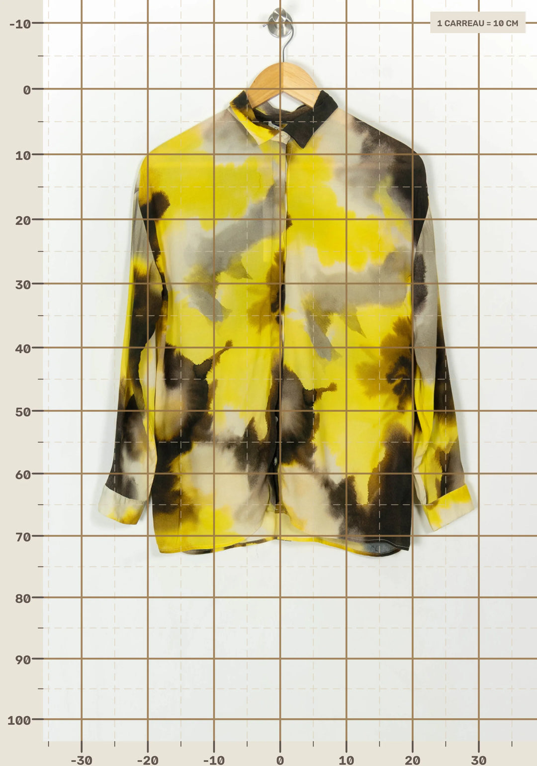 Chemise Jaune et Noire - Taille XS/34 de la marque Caroll | PARAD114840 - Vendu par Paradigme - Image 4