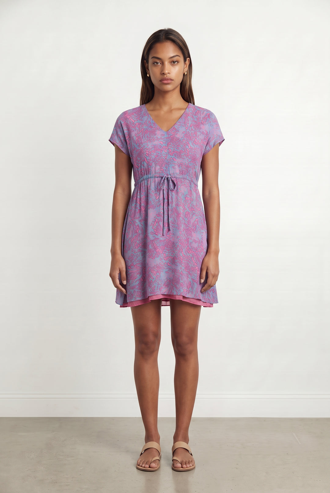 Robe Midi Rose et Bleue - Taille XS/34 de la marque Sud express | PARAD114841 - Vendu par Paradigme - Image 1