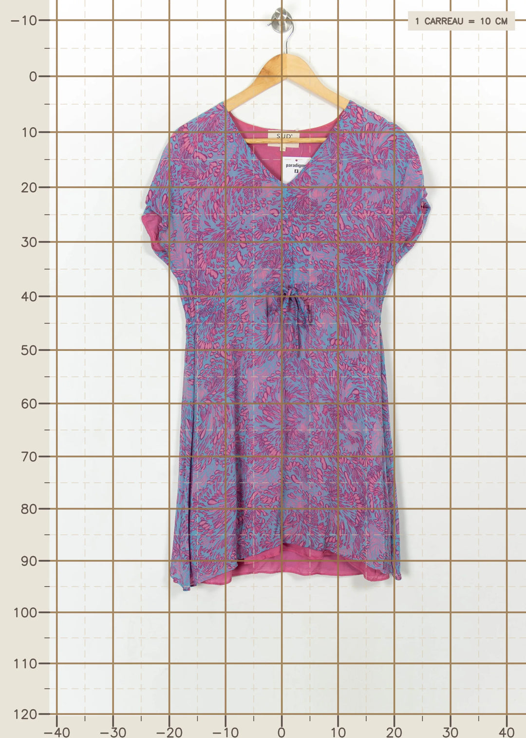 Robe Midi Rose et Bleue - Taille XS/34 de la marque Sud express | PARAD114841 - Vendu par Paradigme - Image 4