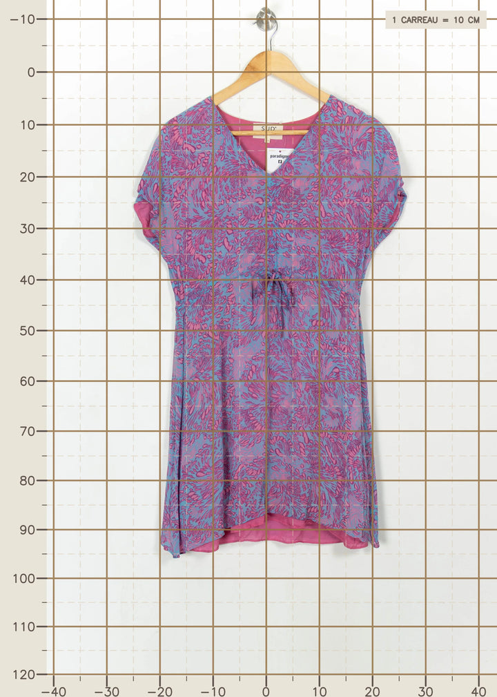 Robe Midi Rose et Bleue - Taille XS/34 de la marque Sud express | PARAD114841 - Vendu par Paradigme - Image 4