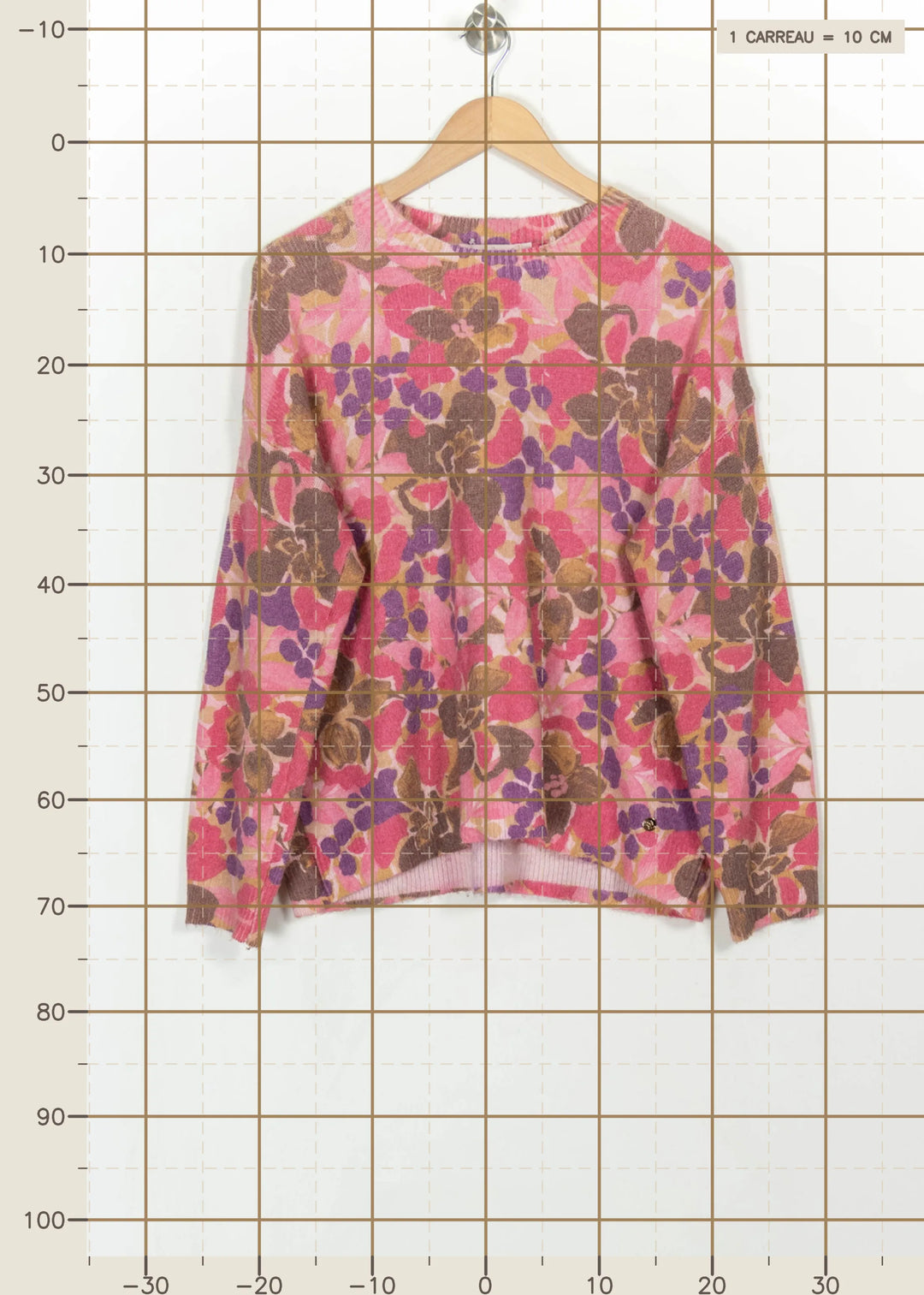 Pull Rose et Marron - Taille L/40 de la marque La Petite Etoile | PARAD114843 - Vendu par Paradigme - Image 4