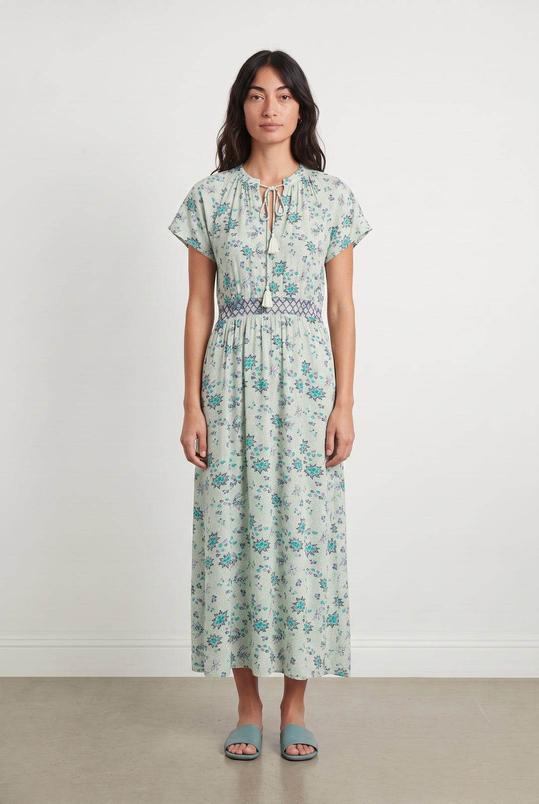 Robe Longue Verte et Violette - Taille M/38 de la marque La Fée Maraboutée | PARAD114862 - Vendu par Paradigme - Image 1