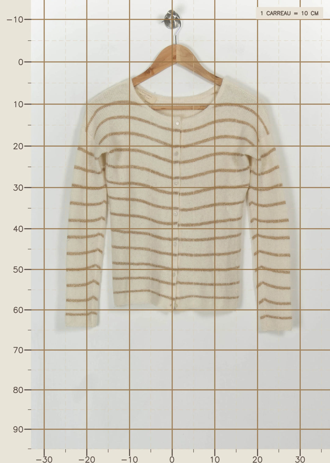 Cardigan Beige et Marron - Taille XXS/32 de la marque Sézane | PARAD114864 - Vendu par Paradigme - Image 4
