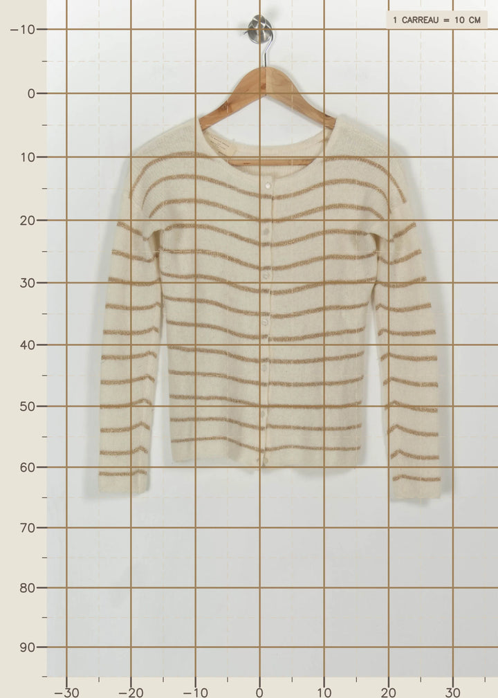 Cardigan Beige et Marron - Taille XXS/32 de la marque Sézane | PARAD114864 - Vendu par Paradigme - Image 4