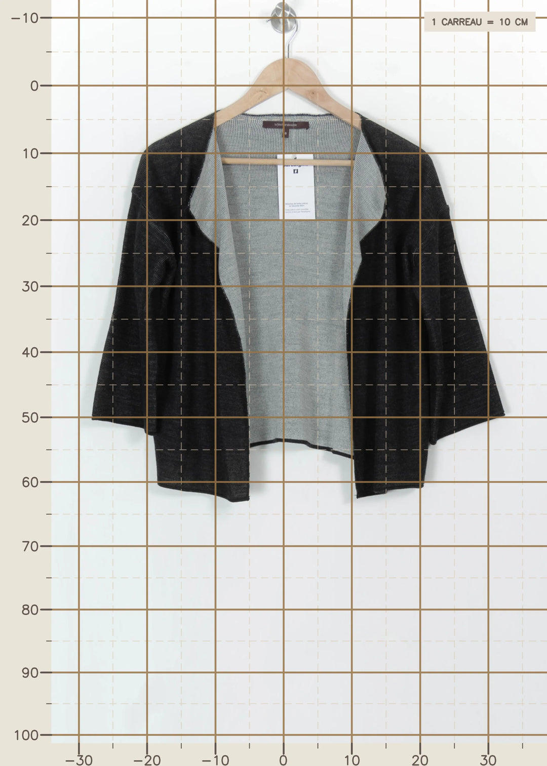 Cardigan Gris et Noir - Taille XS/34 de la marque La Fée Maraboutée | PARAD114871 - Vendu par Paradigme - Image 4