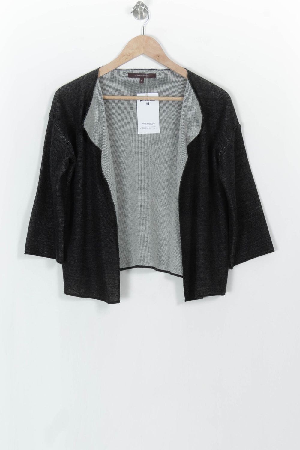 Cardigan Gris et Noir - Taille XS/34 de la marque La Fée Maraboutée | PARAD114871 - Vendu par Paradigme - Image 2