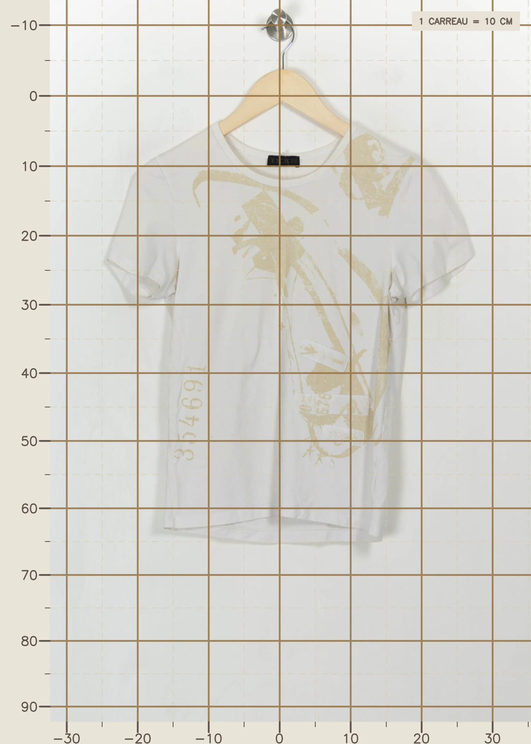 Tee-shirt Blanc et Beige - Taille M/38 de la marque IKKS | PARAD115068 - Vendu par Paradigme - Image 4
