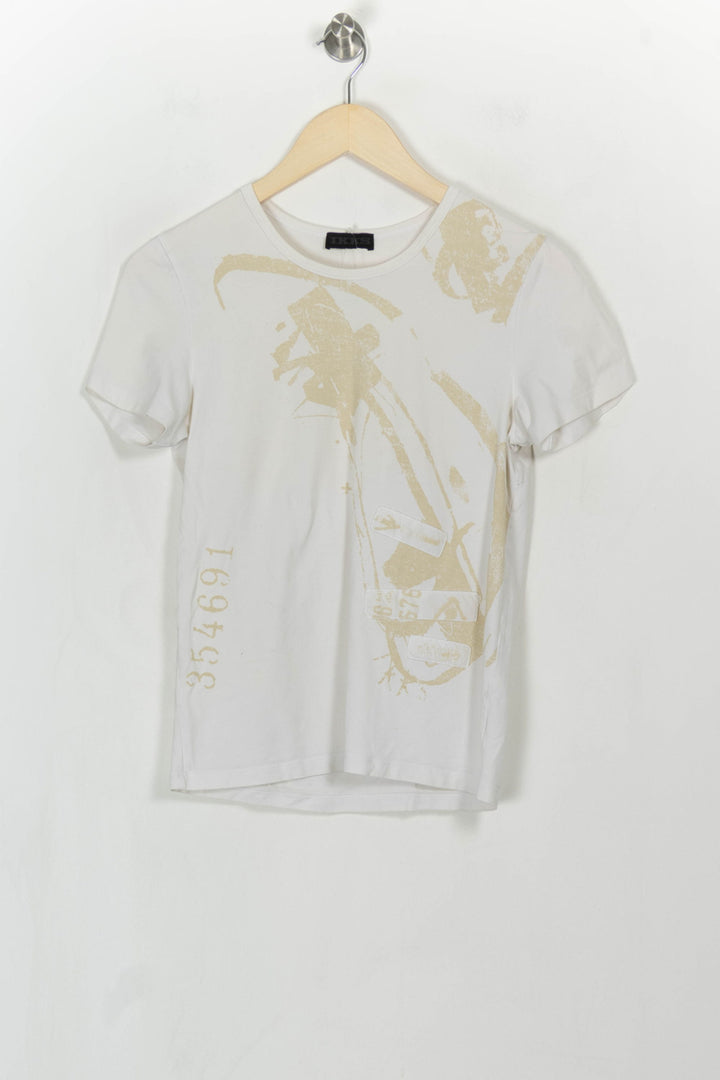 Tee-shirt Blanc et Beige - Taille M/38 de la marque IKKS | PARAD115068 - Vendu par Paradigme - Image 2