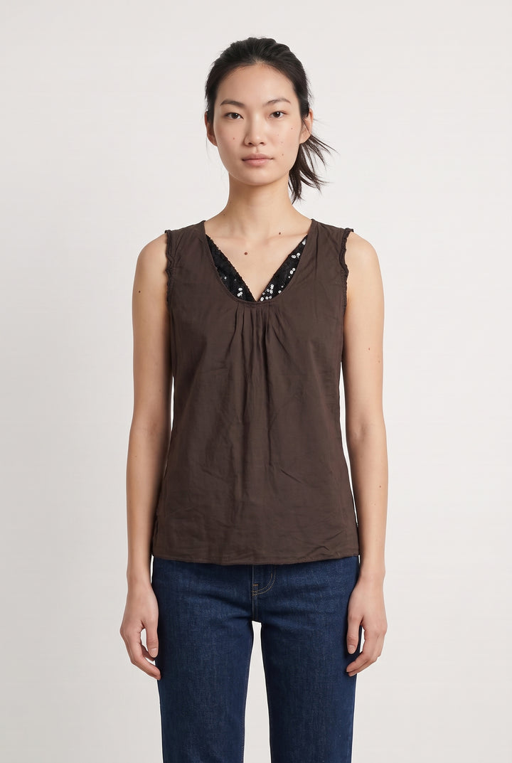 Top Marron - Taille M/38 de la marque One Step | PARAD115077 - Vendu par Paradigme - Image 1