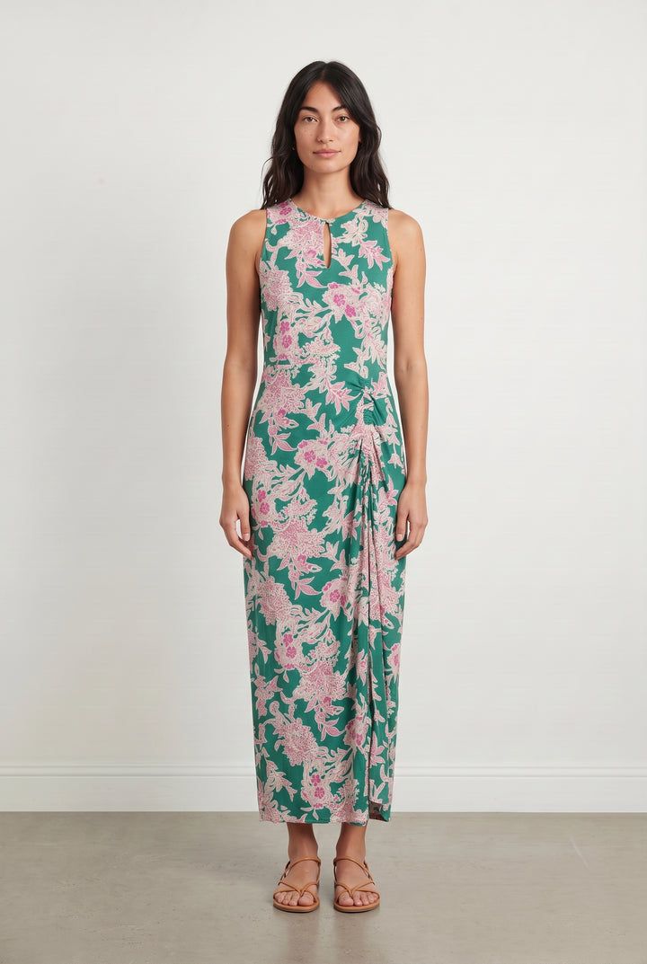 Robe Longue Verte et Rose - Taille S/36 de la marque La Fée Maraboutée | PARAD115079 - Vendu par Paradigme - Image 1
