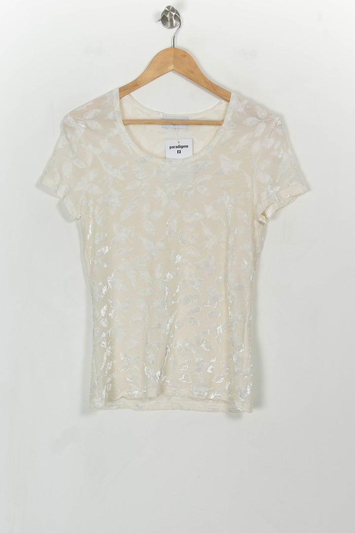 Tee-shirt Blanc - Taille L/40 de la marque Caroll | PARAD115080 - Vendu par Paradigme - Image 2