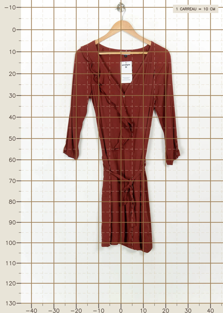 Robe Portefeuille Bordeaux - Taille L/40 de la marque Galeries Lafayette | PARAD115081 - Vendu par Paradigme - Image 4