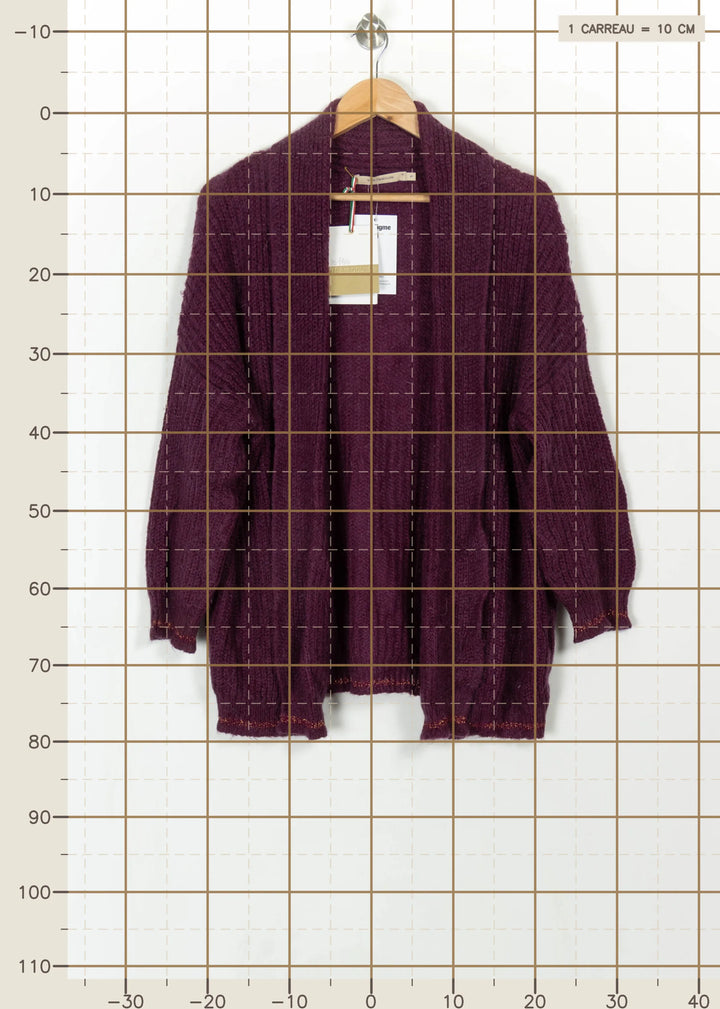 Cardigan Violet - Taille S/36 de la marque La Fée Maraboutée | PARAD115084 - Vendu par Paradigme - Image 4