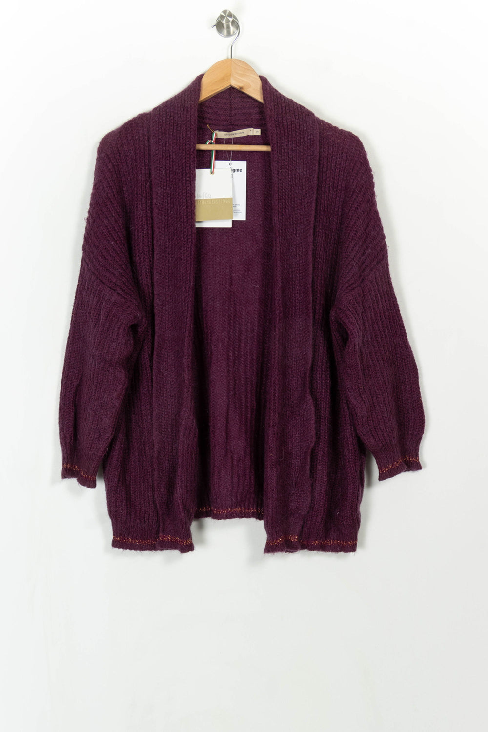 Cardigan Violet - Taille S/36 de la marque La Fée Maraboutée | PARAD115084 - Vendu par Paradigme - Image 2