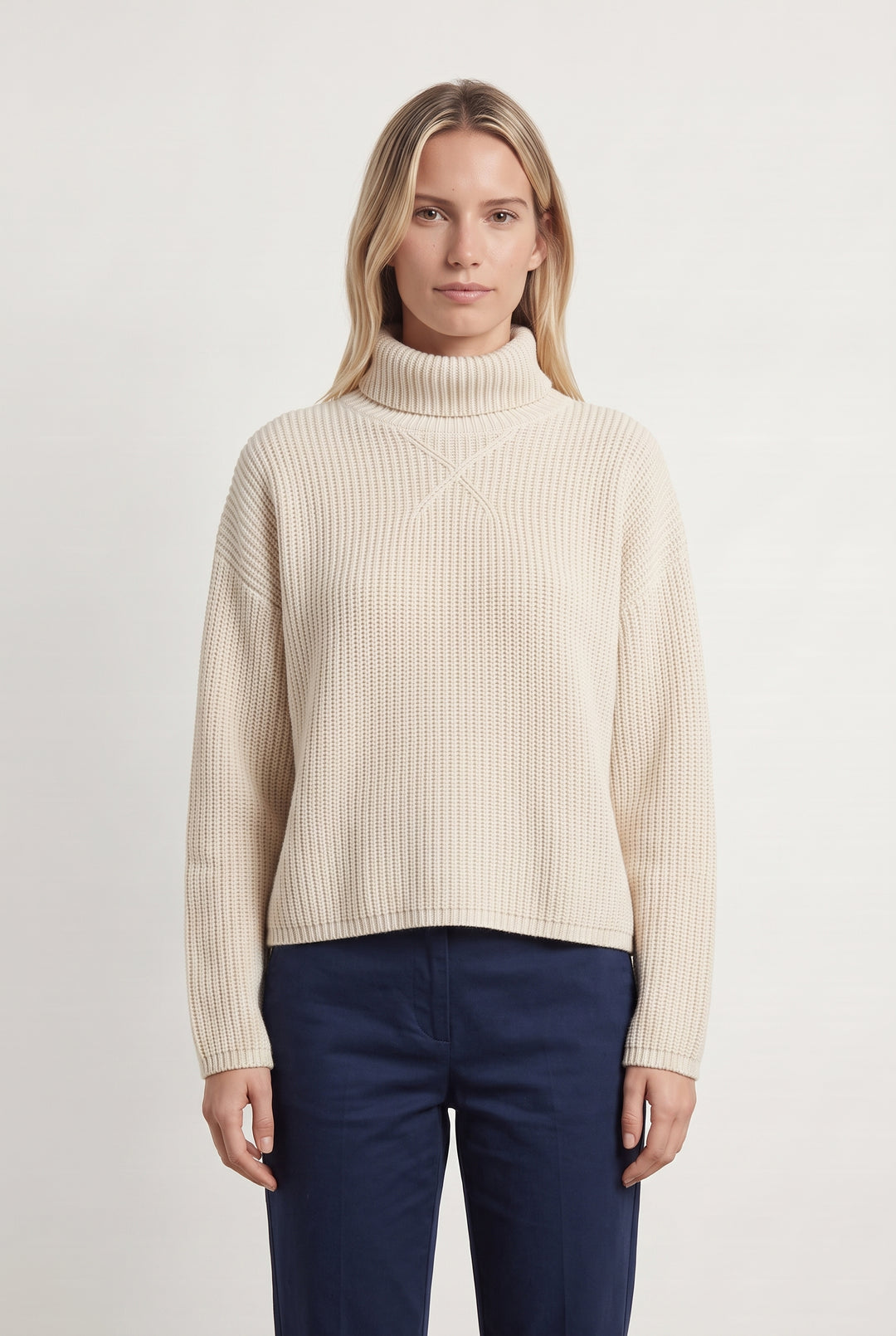 Débardeur Col Roulé Beige - Taille M/38 de la marque La Fée Maraboutée | PARAD115085 - Vendu par Paradigme - Image 1
