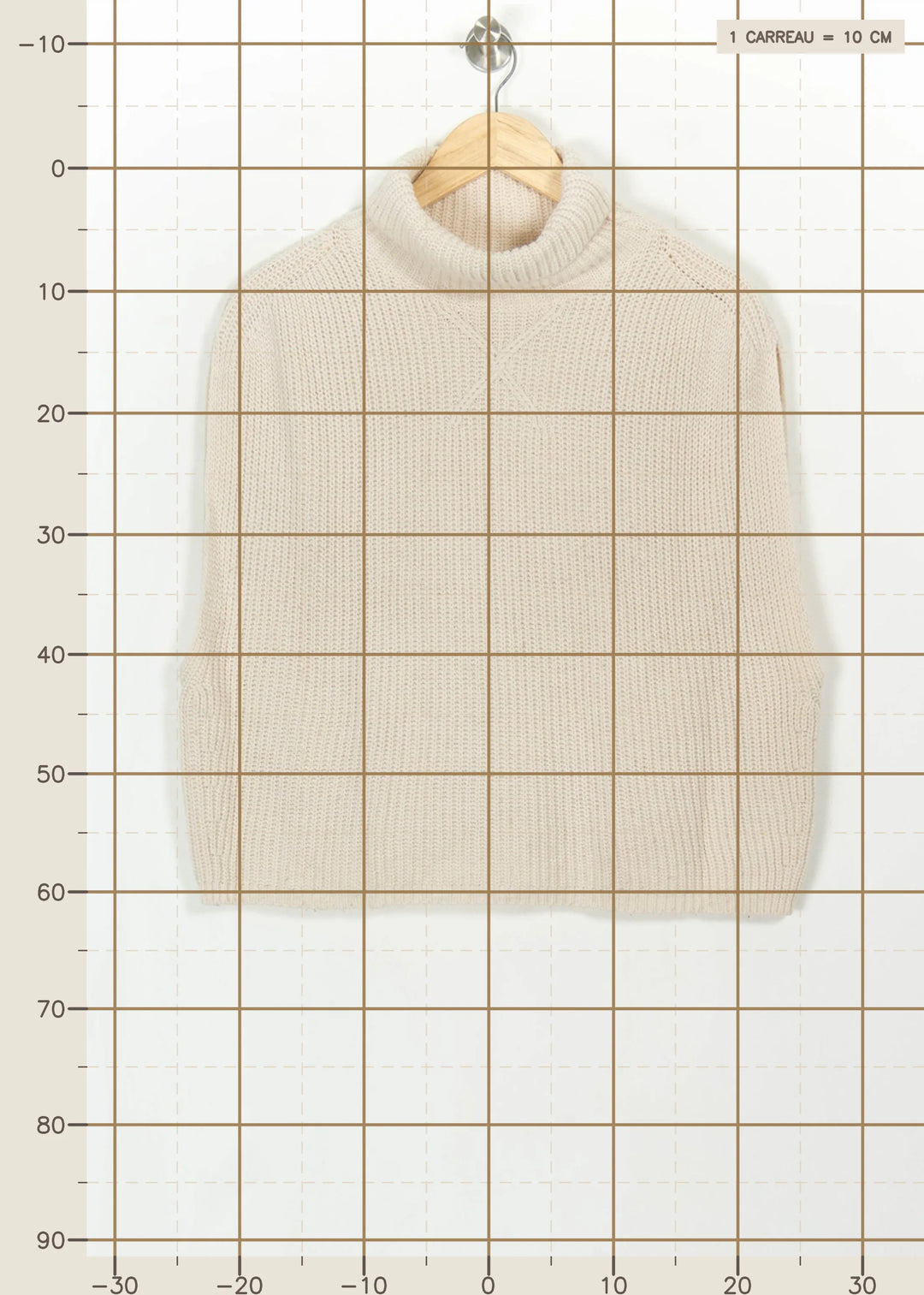 Débardeur Col Roulé Beige - Taille M/38 de la marque La Fée Maraboutée | PARAD115085 - Vendu par Paradigme - Image 4