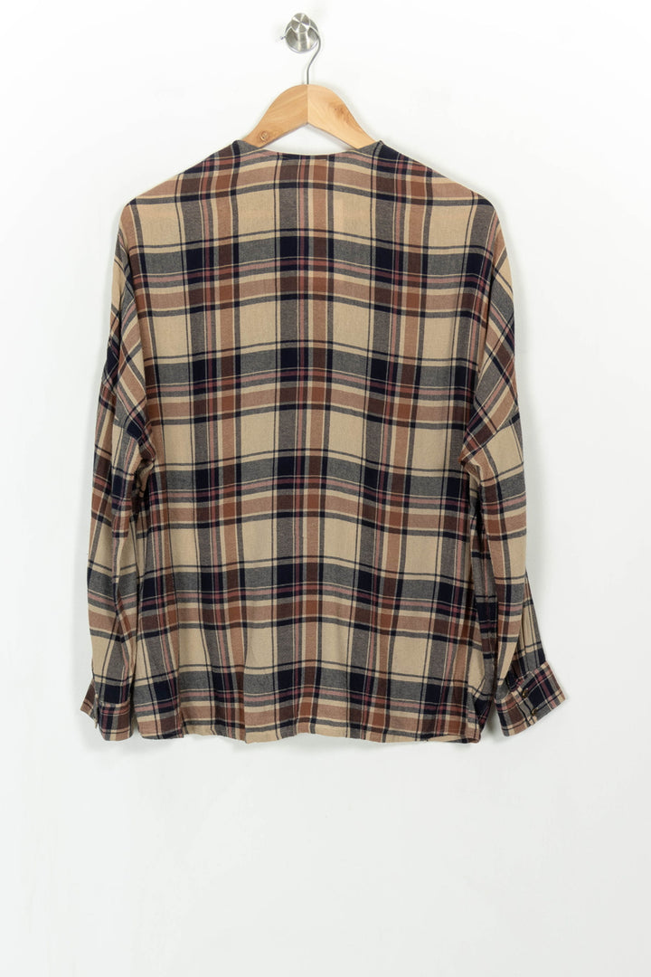 Chemise à Carreaux Beige et Bleu - Taille M/38 de la marque Sessùn | PARAD115095 - Vendu par Paradigme - Image 5
