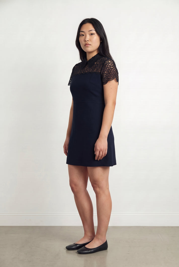 Robe Courte Bleu et Noir - Taille L/40 de la marque Sandro | PARAD115113 - Vendu par Paradigme - Image 1