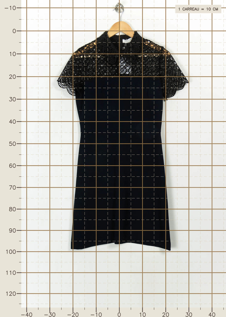 Robe Courte Bleu et Noir - Taille L/40 de la marque Sandro | PARAD115113 - Vendu par Paradigme - Image 4