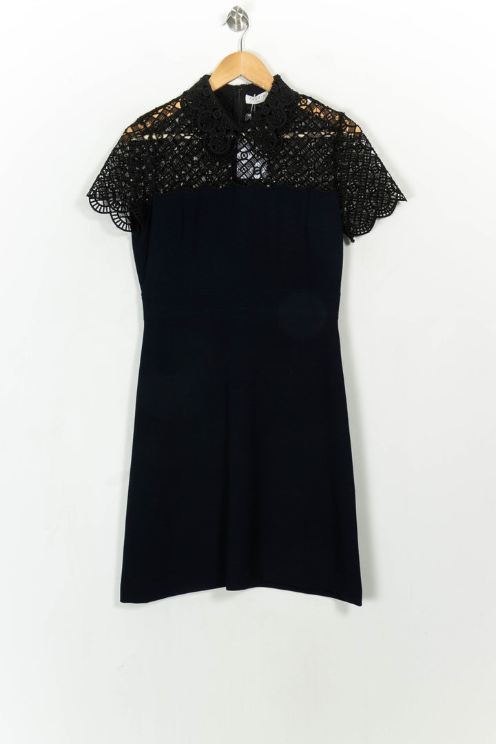 Robe Courte Bleu et Noir - Taille L/40 de la marque Sandro | PARAD115113 - Vendu par Paradigme - Image 2