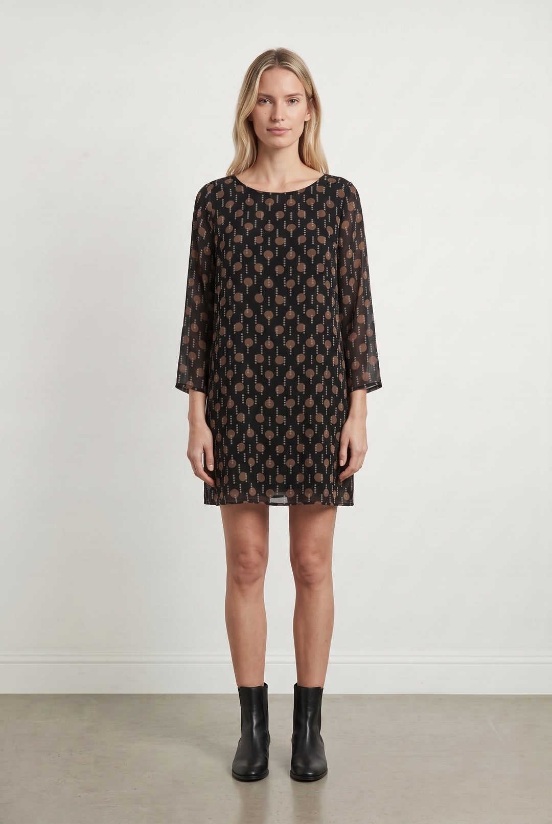 Robe Noire et Marron - Taille M/38 de la marque La Fée Maraboutée | PARAD115126 - Vendu par Paradigme - Image 1