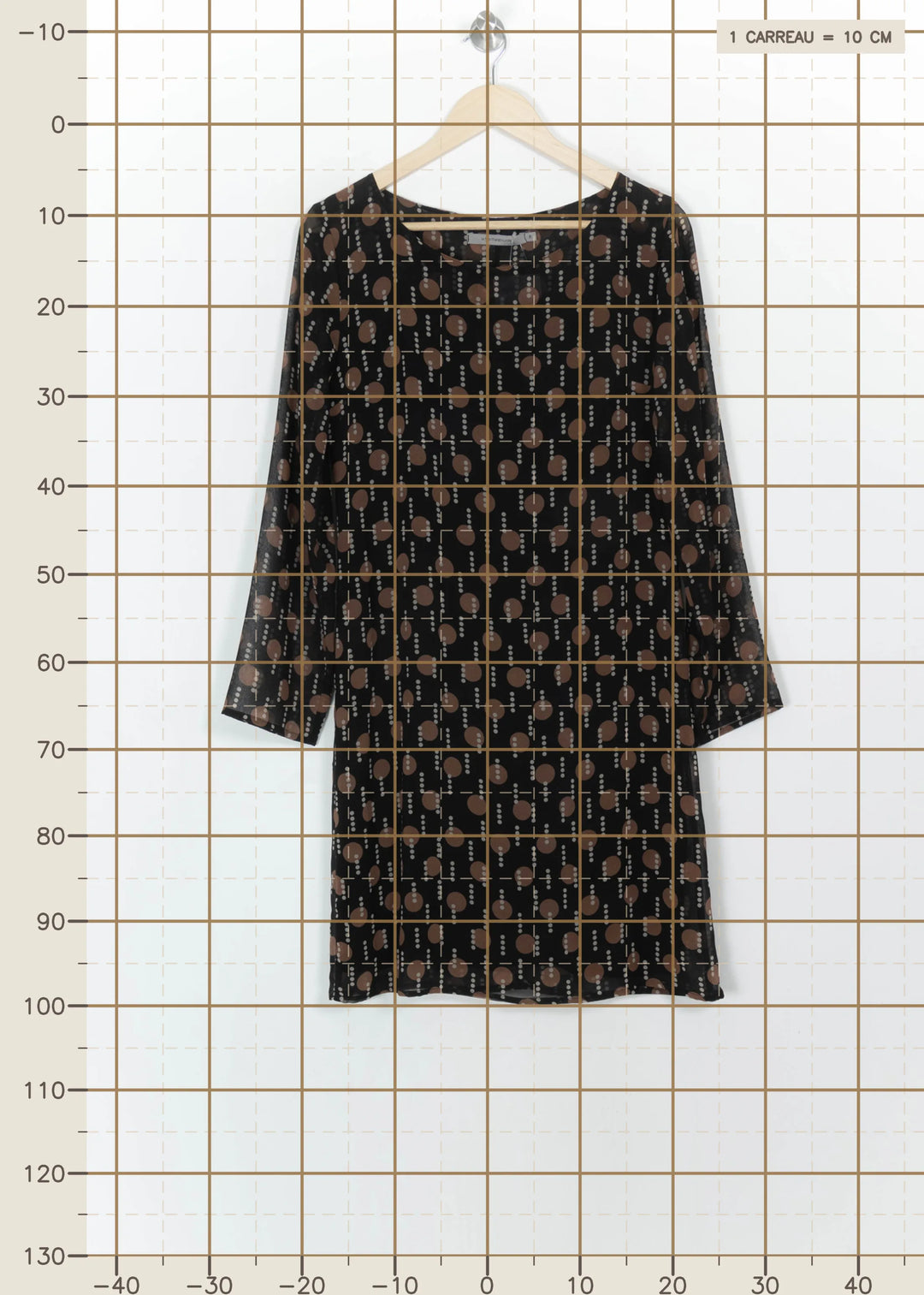Robe Noire et Marron - Taille M/38 de la marque La Fée Maraboutée | PARAD115126 - Vendu par Paradigme - Image 4
