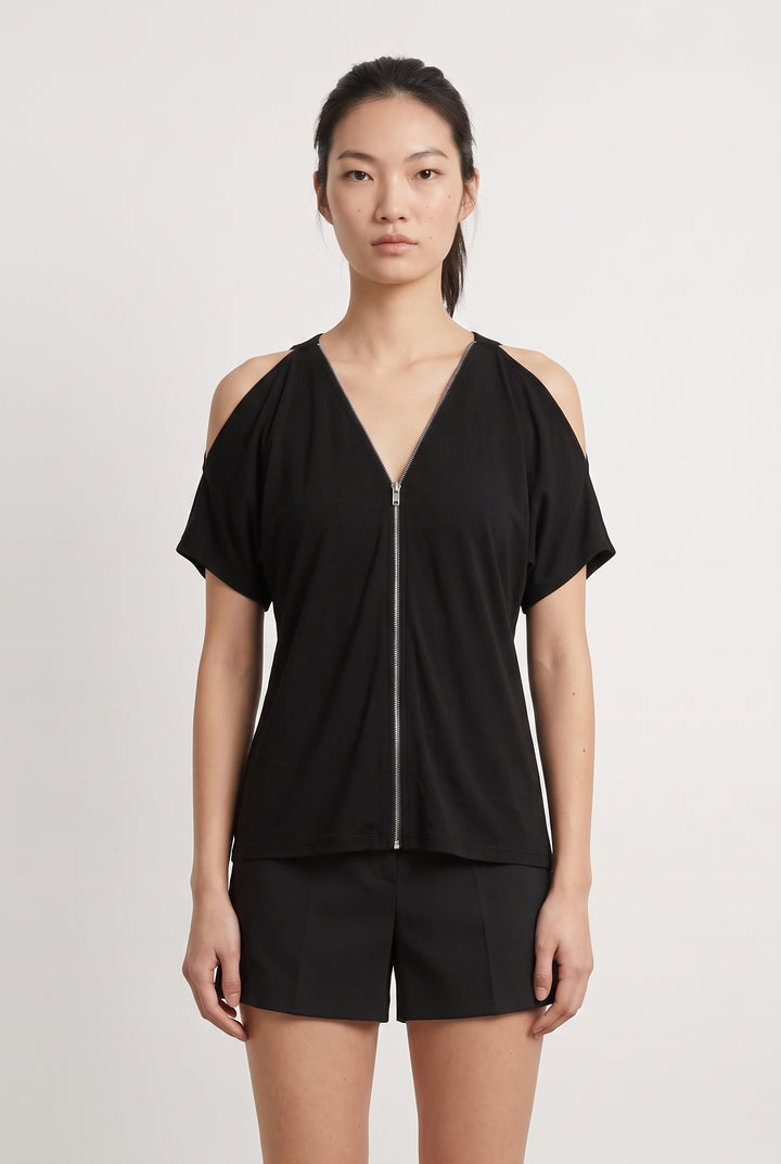 Blouse Noire - Taille S/36 de la marque The Kooples - Sport | PARAD115130 - Vendu par Paradigme - Image 1
